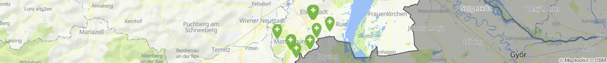 Kartenansicht für Apotheken-Notdienste in der Nähe von Antau (Mattersburg, Burgenland)